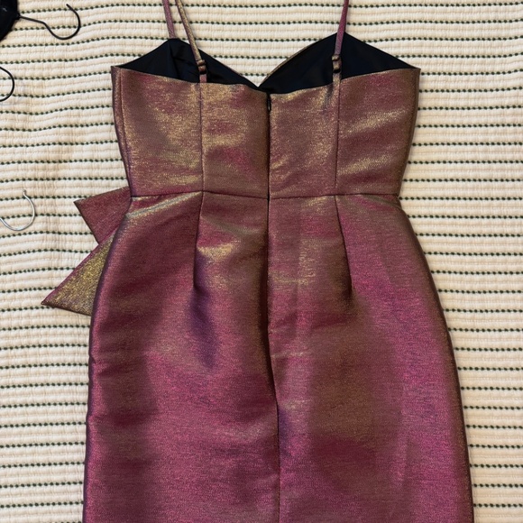 Unworn Pink Gold Metallic Cocktail Shimmer Dress | size 6 - Picture 4 of 6